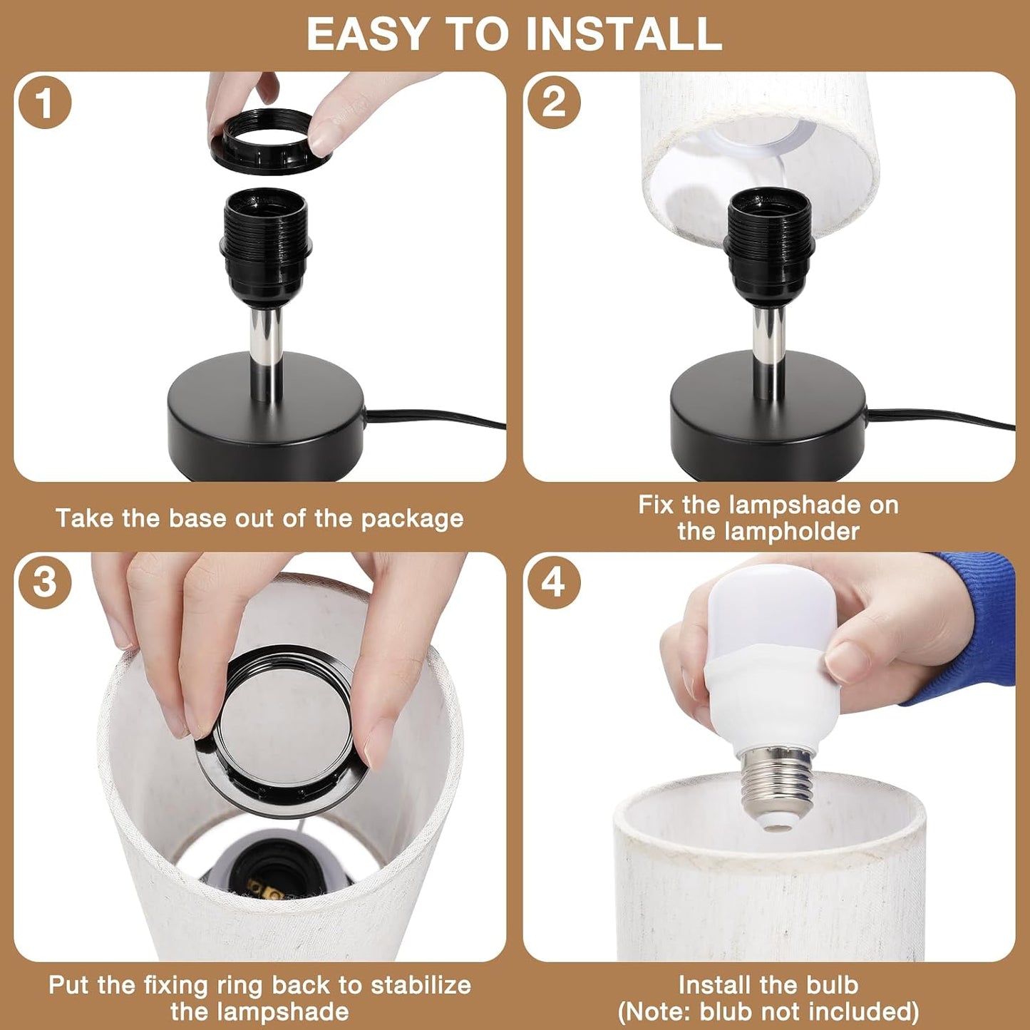 Petite lampe de chevet de table – lampe de chevet et de bureau minimaliste pour chambre, salon, bureau et dortoir.