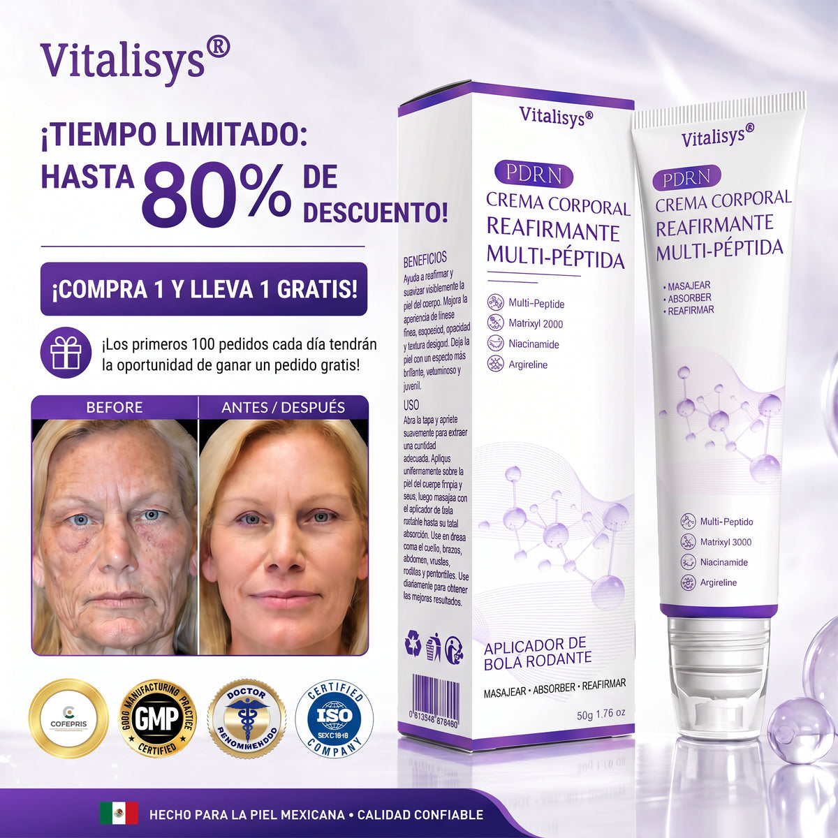 𝑹𝒆𝒄𝒐𝒎𝒆𝒏𝒅𝒂𝒅𝒐 𝙥𝙤𝙧 𝗱𝗲𝗿𝐦𝐚𝐭ó𝐥𝐨𝐠𝐨𝐬👩‍⚕️ | 🦩𝙑𝙞𝙩𝙖𝒍𝒊𝒔𝒚𝐬®𝘊𝘳𝘦𝘮𝘢 𝘔𝘢𝘴𝘢𝘫𝘦𝘢𝘥𝘰𝘳𝘢 𝘊𝘰𝘳𝘱𝘰𝘳𝘢𝘭 𝘦𝘯 𝘙𝘰𝘭𝘭-𝘖𝘯 𝘤𝘰𝘯 𝘗𝘋𝘙𝘕 𝘺 𝘔𝘶𝘭𝘵𝘪𝘱é𝘱𝘵𝘪𝘥𝘰𝘴 - 𝘈𝘯𝘵𝘪𝘦𝘯𝘷𝘦𝘫𝘦𝘤𝘪𝘮𝘪𝘦𝘯𝘵𝘰, 𝘙𝘦𝘢𝘧𝘪𝘳𝘮𝘢𝘯𝘵𝘦 𝘺 𝘌𝘧𝘦𝘤𝘵𝘰 𝘓𝘪𝘧𝘵𝘪𝘯𝘨, 𝑈𝑛𝑖𝑓𝑖𝑐𝑎 𝑒𝑙 𝑇𝑜𝑛𝑜, 𝑇𝑟𝑎𝑡𝑎𝑚𝑖𝑒𝑛𝑡𝑜 𝑝𝑎𝑟𝑎 𝐴𝑐𝑛é 𝑦 𝑀𝑎𝑛𝑐ℎ𝑎𝑠 𝑂𝑠𝑐𝑢𝑟𝑎𝑠, 𝐸𝑙𝑖𝑚𝑖𝑛𝑎𝑐𝑖ó𝑛 𝑑𝑒 𝑉𝑒𝑟𝑟𝑢𝑔𝑎𝑠 𝑦 𝐿𝑢𝑛𝑎𝑟𝑒𝑠.🐣