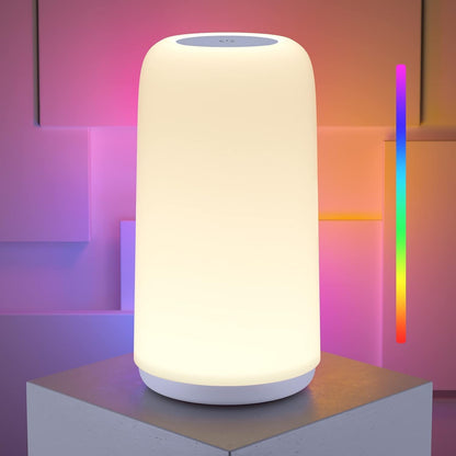 Lampe de chevet LED tactile – veilleuse RGB à intensité réglable pour la décoration de la chambre et du salon, cadeau pour femme et maman.