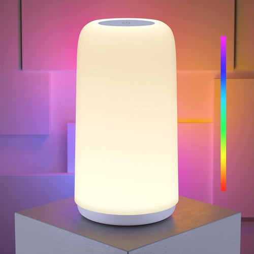 Lampe de chevet LED tactile – veilleuse RGB à intensité réglable pour la décoration de la chambre et du salon, cadeau pour femme et maman.