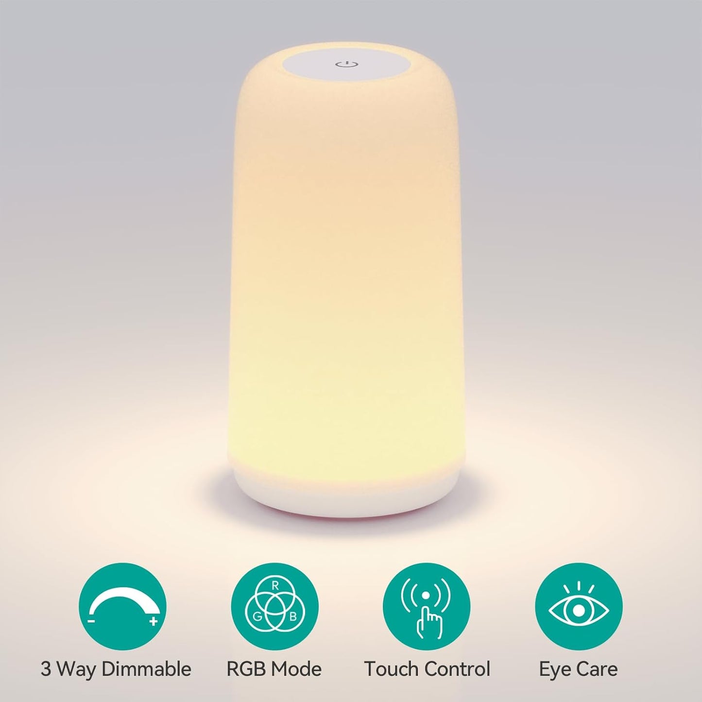 Lampe de chevet LED tactile – veilleuse RGB à intensité réglable pour la décoration de la chambre et du salon, cadeau pour femme et maman.
