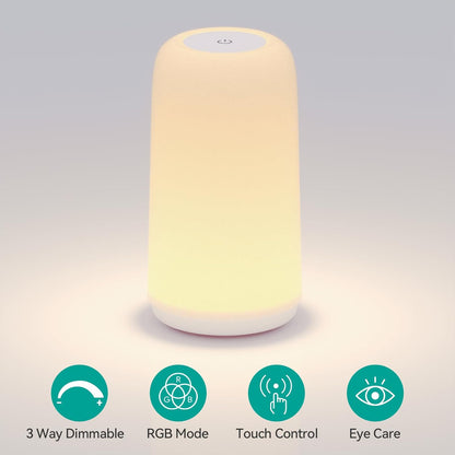Lampe de chevet LED tactile – veilleuse RGB à intensité réglable pour la décoration de la chambre et du salon, cadeau pour femme et maman.