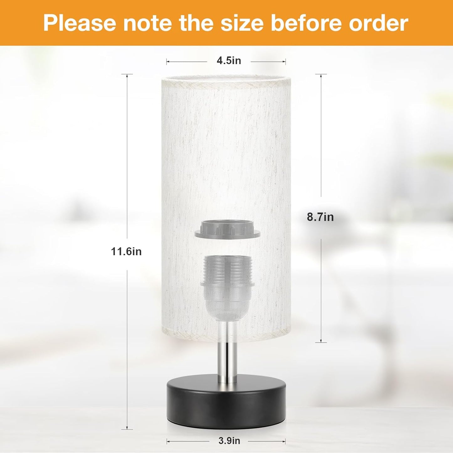 Petite lampe de chevet de table – lampe de chevet et de bureau minimaliste pour chambre, salon, bureau et dortoir.
