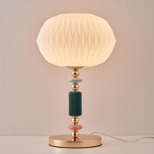 Lampe de table moderne avec abat-jour en verre blanc laiteux, lampe de bureau en métal avec cordon d’alimentation et interrupteur à prise, pour chambre et salon.