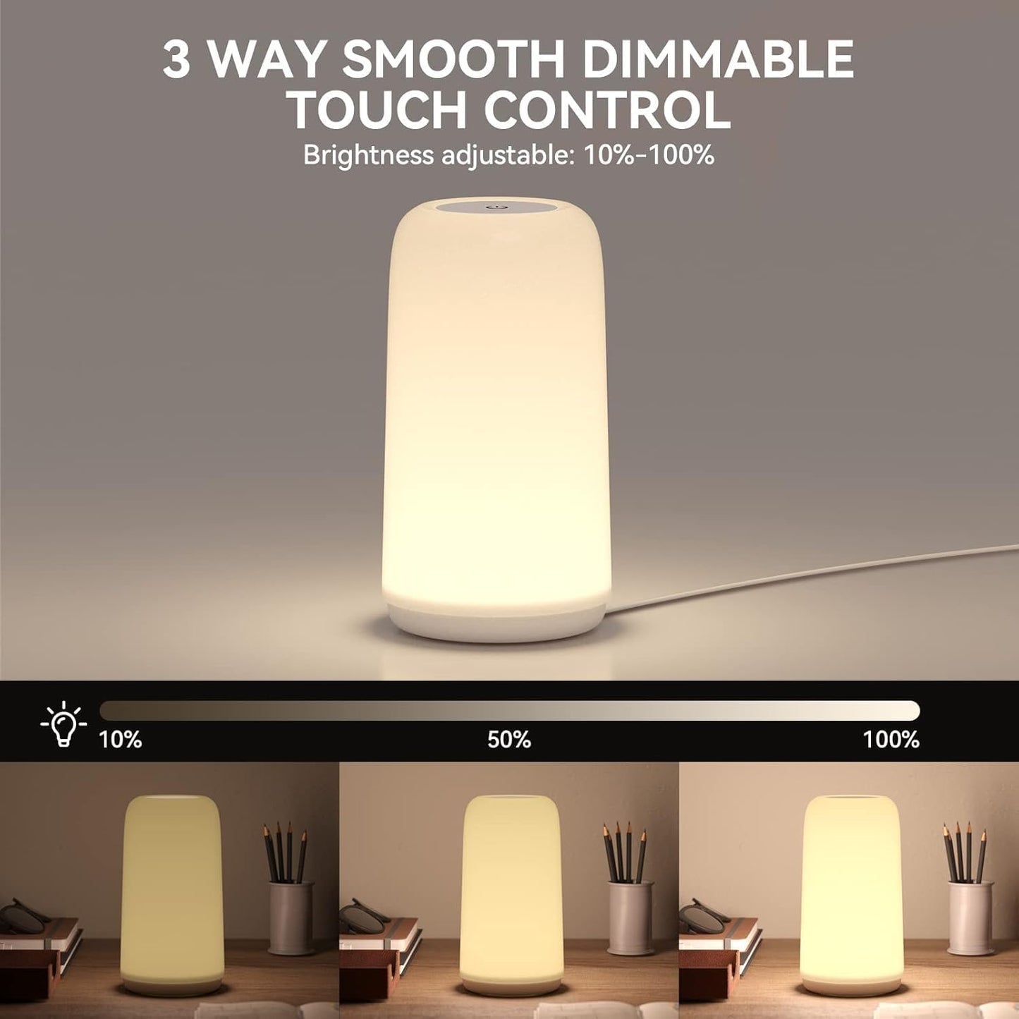 Lampe de chevet LED tactile – veilleuse RGB à intensité réglable pour la décoration de la chambre et du salon, cadeau pour femme et maman.
