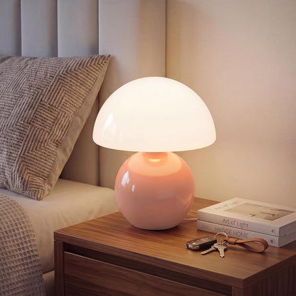 Lampe de table pour chambre à coucher, lampe de chevet effet glace craquelée, petite lampe de chevet moderne pour salon, jolie lampe de bureau au style mid-century.