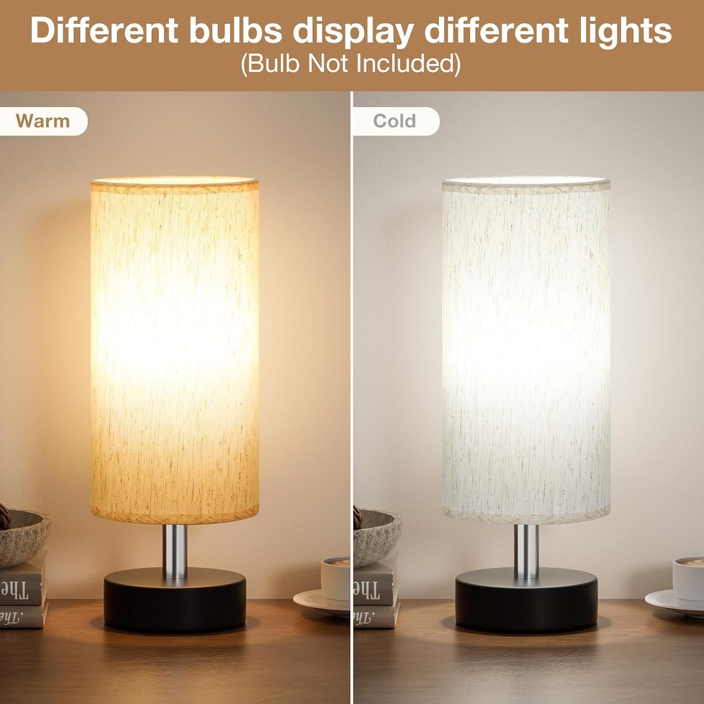 Petite lampe de chevet de table – lampe de chevet et de bureau minimaliste pour chambre, salon, bureau et dortoir.
