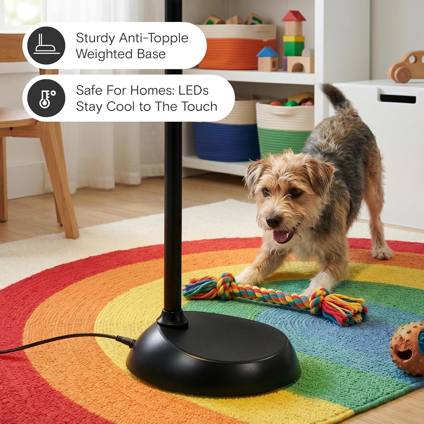 Lampadaire de lecture LED – lampe sur pied à col de cygne réglable pour la lecture, les loisirs créatifs et le bureau, noir.