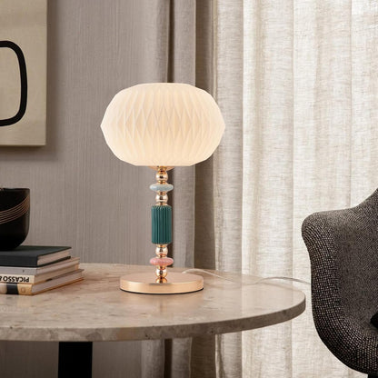 Lampe de table moderne avec abat-jour en verre blanc laiteux, lampe de bureau en métal avec cordon d’alimentation et interrupteur à prise, pour chambre et salon.