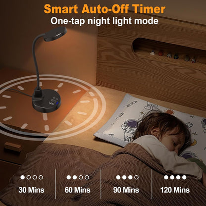 Bras de lampe flexible à col de cygne avec base, lampe de lecture protectrice pour les yeux, adaptée à la maison, au bureau, à la chambre et à la salle d’étude.